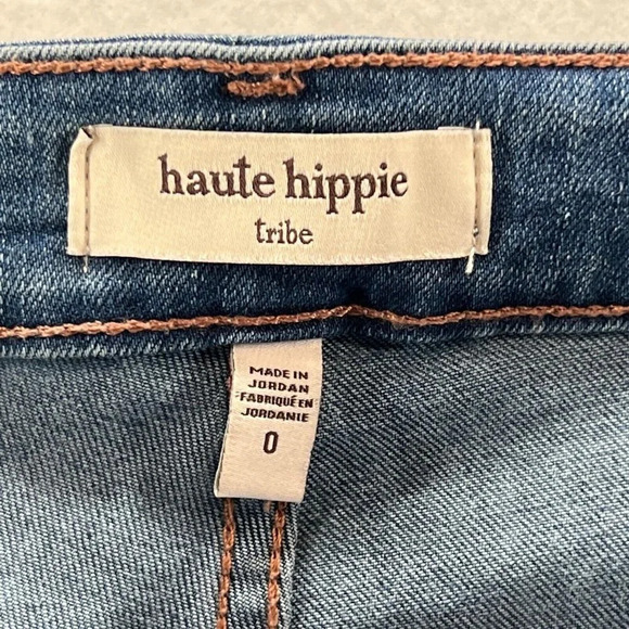 Haute Hippie Tribe Jeans Womens Size 0 Low Rise Skinny Medium Washed Denim Blue - Picture 8 of 11